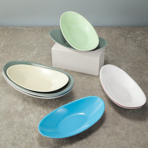 Platos ovalados profundos de melamina de color sólido para uso en restaurantes y fiestas 10522-2 - Product Image 2