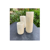 Porte-bougie votif fin en onyx blanc pur, fait main, avec logo personnalisable, lanterne au design sur mesure
