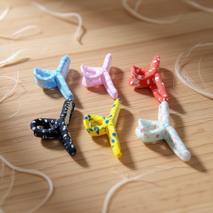 Fermaglio per capelli in plastica rivestito in tessuto da 11 cm, colori misti, per donne e ragazze - Product Image 3