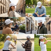 Gorra de 5 Paneles con Cordón, de Poliéster Impermeable, con Perforaciones Láser, para Deportes, Béisbol, con Logotipo Bordado Personalizado