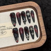 Collection de faux ongles à presser Citrouilles d'Halloween, personnalisés, gothiques, effrayants, longs, forme amande, vente en gros, OEM ODM, divers modèles