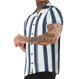 High Quality Men's Polo Shirts Short Sleeve Polo Collared Shirt Slim Fit Cardigan Button Down Knitted T Crochet Shirt Men