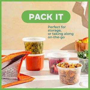 Contenants alimentaires Deli 8oz 16oz 32oz, contenants en plastique sans BPA pour la préparation des repas à emporter, compatibles micro-ondes, lave-vaisselle et congélateur - Product Image 5