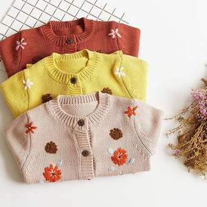 Otoño Niños Niñas Cárdigans de punto Suéter Abrigos Niñas Suéteres estampados Cárdigans <span class=keywords><strong>Wow</strong></span> Abrigos Otoño - Product Image 1
