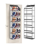 Sac de rangement pliable à six couches grande capacité en tissu, à suspendre à la porte, pour vêtements, casquettes de baseball et autres articles