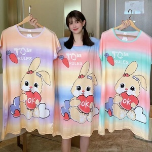 Abito da <span class=keywords><strong>notte</strong></span> a buon mercato da donna cartoni animati estivi da donna con stampa Midi gonne da <span class=keywords><strong>notte</strong></span> Oversize Casual pigiami da <span class=keywords><strong>notte</strong></span> - Product Image 6