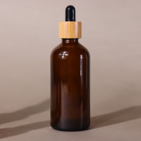 5ML 10ML 15ML 20ML 30ML 50ML 100ML Pompe En Bambou Ambre Givré Brun Bouteille Cosmétique Avec Bambou Noir Fine Brume Bouchon De Pulvérisation