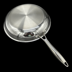 Utensilios de cocina profesionales Leegin, sartén de acero inoxidable de <span class=keywords><strong>3</strong></span> capas, sartén para freír pulida - Product Image 5