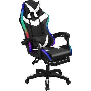 Chaise de jeu <span class=keywords><strong>PC</strong></span> inclinable 135° avec LED RGB, haut-parleurs, réglage en hauteur, en cuir, chaise d'ordinateur RGB pour le jeu - Product Image 1