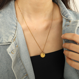 Collar de Monedas Vintage, Colgante de Aleación de Zinc Dorado y Plateado, Diseño Número 5, Joyería de Moda Estilo Europeo Americano, Regalo - Product Image 4