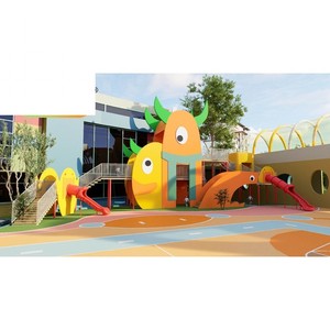 Équipement d'amusement extérieur en acier commercial ensemble amusant de parc de maternelle pour l'amusement public résidentiel - Product Image 5