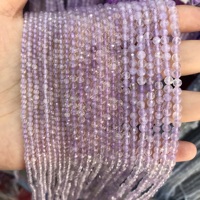 HUI RUI pierre de calcédoine violette à facettes naturelles 2mm 3mm 4mm coupe à facettes perles rondes en vrac pour la fabrication de bijoux