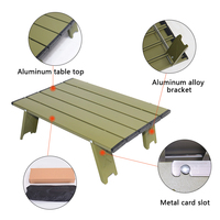 Table de pique-nique de camping ultralégère, pliable, mini, en aluminium, table pliante d'extérieur