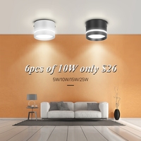 Downlight LED COB de Superficie Sin Marco, Simple, de 5W, 10W, 15W, con Diseño Ajustable