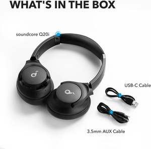 Soundcore by Anker Q20i Auriculares híbridos con cancelación activa de ruido Inalámbricos Over-Ear <span class=keywords><strong>Bluetooth</strong></span> - Product Image 3
