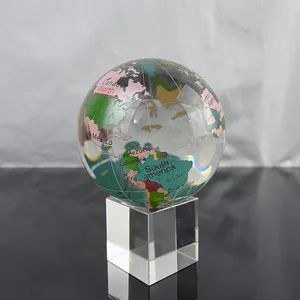 Globo do mundo da terra de cristal colorido vintage MH-Q0241