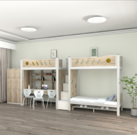 Lit superposé moderne en acier avec fonction de rangement pour dortoir scolaire et appartement, garantie 5 ans, montage facile