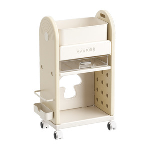 Chariot de rangement multi-niveaux en plastique Gonain avec roulettes pour livres, fournitures de bureau et articles de soins personnels - Product Image 1