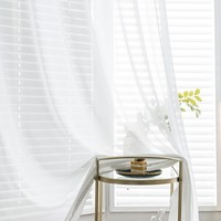Rideaux à œillets en mousseline unie transparente 100 % polyester, doux, de haute qualité, modernes et personnalisables pour hôtel, café, maison, salon