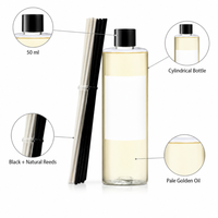 Diffuseur de parfum d'ambiance cylindrique sans alcool de 50 ml avec bâtonnets pour huiles essentielles