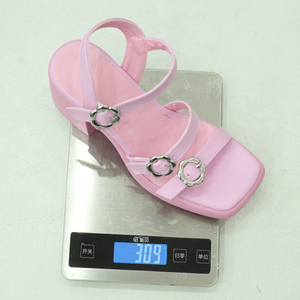 Escarpins à talons hauts épais pour femmes, à bout carré ouvert, style bureau, avec boucles à fleurs métalliques et bride de cheville - Product Image 5