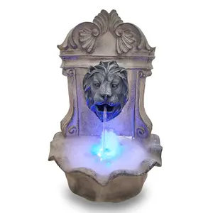 Tenture murale d'eau humidificateur résine tête de lion cascade fontaine