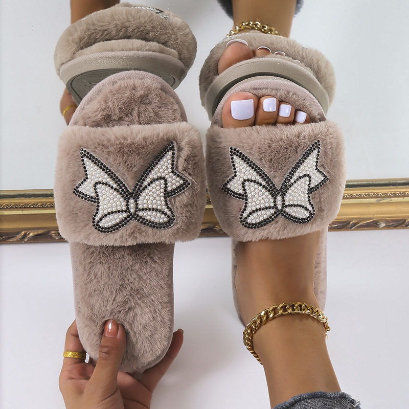 Pantoufles D'hiver Chaudes En Feutre Pour Femme - Doublure Peluche, Semelle Antidérapante, Confort Maison Et Extérieur