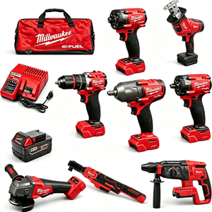 Juego de Herramientas <span class=keywords><strong>Milwaukee</strong></span> de 18 V, Juego Combinado de Herramientas Eléctricas Multifuncionales Inalámbricas de 11 en 1 con Atornillador Eléctrico sin Escobillas - Product Image 2