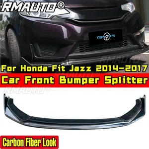 Protecteur de pare-chocs Fit Jazz, noir mat, style sport, séparateur de pare-chocs avant pour Honda Fit Jazz 2014-2017, accessoires de voiture - Product Image 2