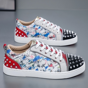 Nuove <span class=keywords><strong>Scarpe</strong></span> Casual da Uomo Primavera 2026, Sneakers con Borchie, Stile Coreano alla Moda con Strass, <span class=keywords><strong>Scarpe</strong></span> Trendy da Uomo - Product Image 2