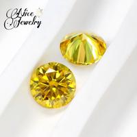 Belle pierre de moissanite ronde jaune doré, pierre libre colorée, cabochon de moissanite, pierre centrale en moissanite