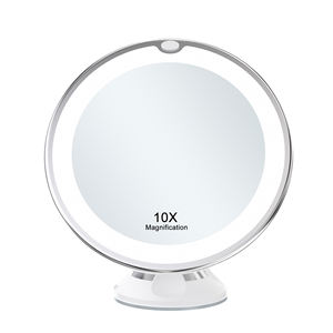 <span class=keywords><strong>Espejo</strong></span> Cosmético Redondo con <span class=keywords><strong>Aumento</strong></span> de 10x, Iluminación LED, Montaje en Pared, con <span class=keywords><strong>Ventosa</strong></span>, Alimentación por Pilas AAA/USB-C para <span class=keywords><strong>Baño</strong></span> - Product Image 1
