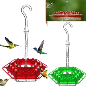 Automatic Red Plastic Hummingbird Feeder For Birds For Outdoor Garden Stylish Pet Bowl Feeder With Unique Features