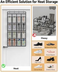 Heavy-Duty 16 Large Breathable Pockets Over Door <b>Shoe</b> Rack, for Entryway Closet & Bedroom Storage Organization - Product Image 2