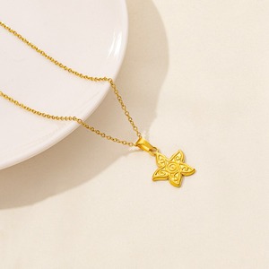 Collar de Acero Inoxidable 304 Dorado con Colgante de Estrella de Mar, Cadena de Eslabones, Concha <span class=keywords><strong>Marina</strong></span>, Cola de Pez, Sirena, para Hombre y Mujer, Joyería Unisex - Product Image 5