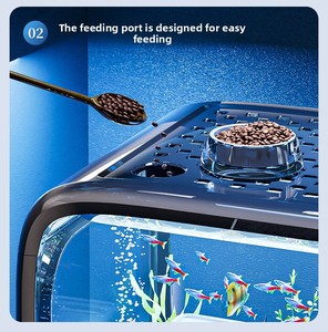 Acuario Transparente Personalizado <span class=keywords><strong>de</strong></span> Primera Calidad, Pecera Pequeña para Peces y Tortugas, Decoración para Sala <span class=keywords><strong>de</strong></span> Estar, Balcón y Hábitat para Mascotas Acuáticas - Product Image 6