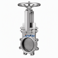 Katup Gerbang Pisau Baja Tahan Karat SS316 DN200 Manual Resilient Seated Slurry Gate Valve untuk Media Korosif OEM