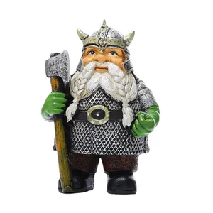 Statue de personnage en résine, Viking <span class=keywords><strong>nordique</strong></span>, Gnome <span class=keywords><strong>nordique</strong></span>, Figurine de jardin, Sculpture de gnome, Figurines de Viking, Ornements d'<span class=keywords><strong>elfe</strong></span> pour jardin - Product Image 5