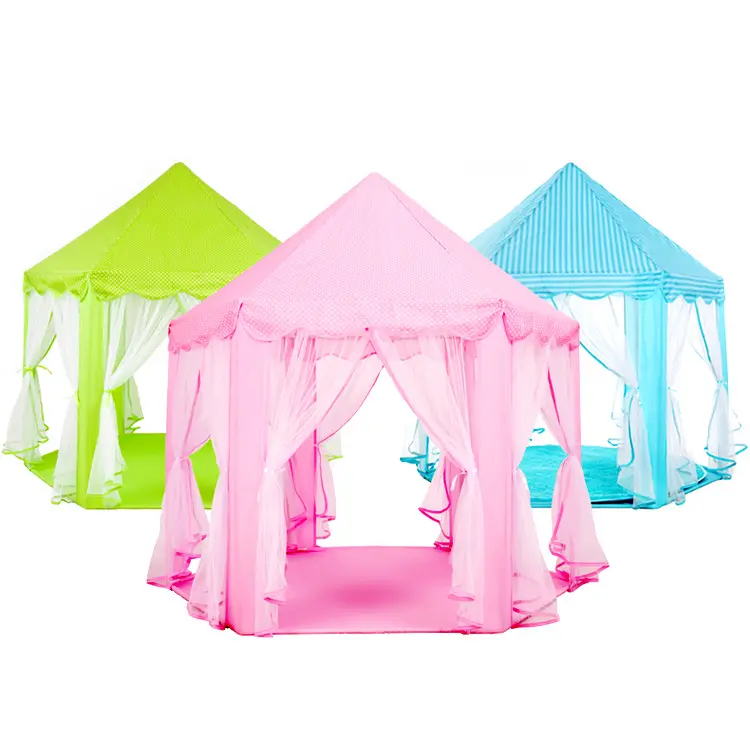 어린이 야외 실내 캠핑 놀이터 키즈 장난감 텐트 귀여운 핑크 공주 성 하우스 텐트 여자