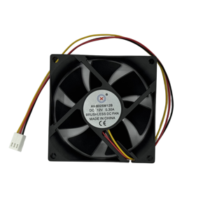 Лидер продаж, 80 мм, мини-корпус для компьютера, осевой вентилятор охлаждения 80x80x25, двойной шарикоподшипник 12 В, 3 провода, свободно стоящие Пластиковые лезвия OEM - Product Image 1