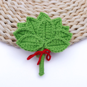 Colgante de hoja de pomelo tejido a mano, un sencillo artículo de hilo de ganchillo, un regalo para amigos o mejores amigos para alejar la mala suerte. - Product Image 1