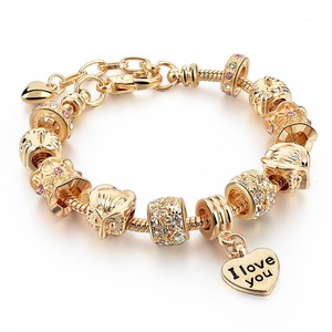 Designer New Trend DIY Chains <b>Copper</b> Heart Charm Pendant <b>Bracelet</b> Bangles Fashion Jewelry Silver/Gold Plated Engagement for - Product Image 2