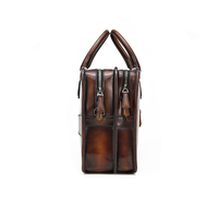 ZENOS Vintage Luxury Men's Genuine Leather Hard Business Briefcase Large Capacity Waterproof Portable Travel Bag