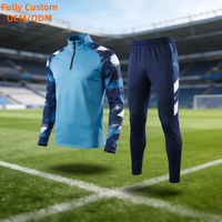 Sweat-shirt de sport personnalisé 100% polyester avec logo, maillots de football, hauts de jogging, vestes, pantalons de survêtement d'entraînement de football
