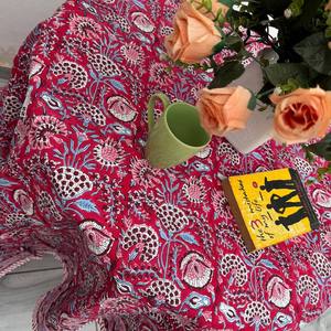 Indian Block Printed Handmade Eco-Friendly Cotton Durable Washable <b>Tablecloth</b> Large Classic Style Dining <b>Table</b> Cover - Product Image 4
