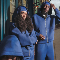 Conjuntos de Sudadera con Capucha y Pantalones Deportivos de Algodón Orgánico de 300 GSM, Personalizados, con Capa de Aire, de Gran Peso, Estilo Oversize