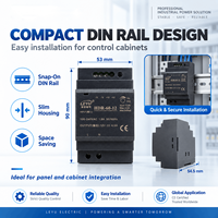 Alimentation électrique sur rail DIN ultra-mince LEYU HDR-60 60W AC DC 12V 24V pour l'automatisation industrielle et la maison intelligente, certifiée CE RoHS