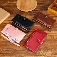 Casing Kulit Minyak Lilin dengan Dompet Resleting Slot Kartu Gesper Magnetik Penutup Berpatent untuk Samsung S26 Ultra S25 S24 Plus S23 FE