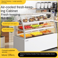 Vitrine Réfrigérée Commerciale Double Température à Dégivrage Automatique pour Gâteaux et Fruits, Congélateur de Comptoir Compact à Refroidissement par Air