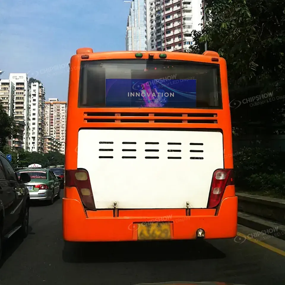 Layar iklan jendela belakang GPS HD 4G Wifi layar LED tujuan tampilan layar LED untuk Bus